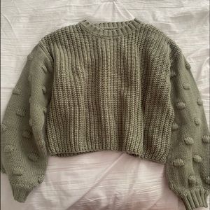 Olive Cropped Sweater